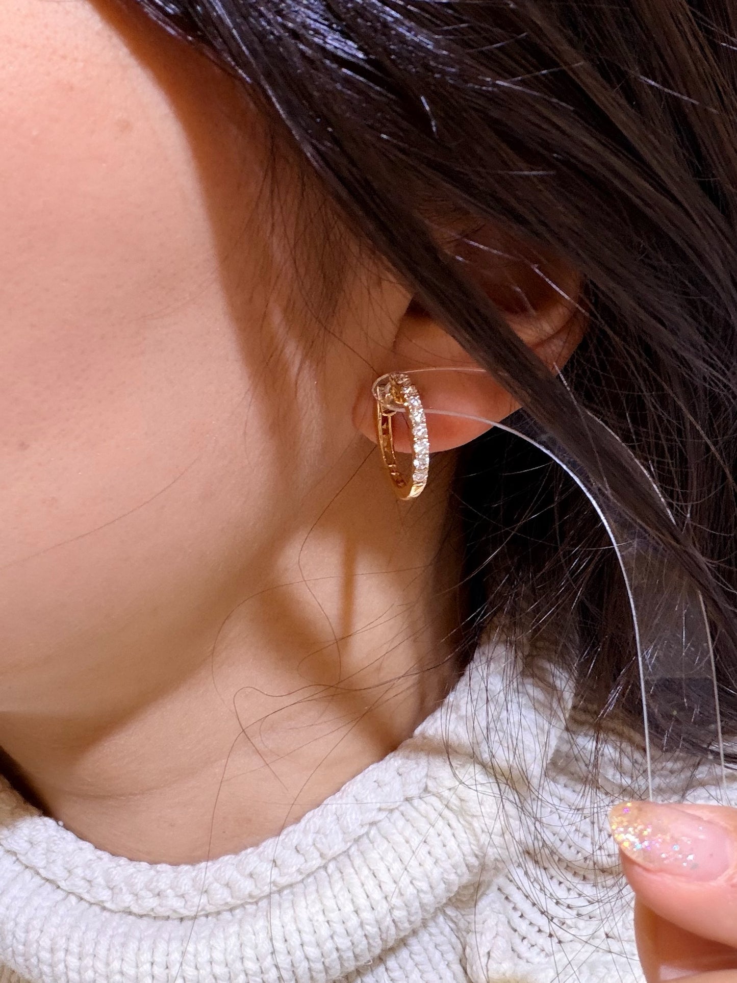 【01960フープ】18石・約0.59ct前後・1.9mm x 17.3mm