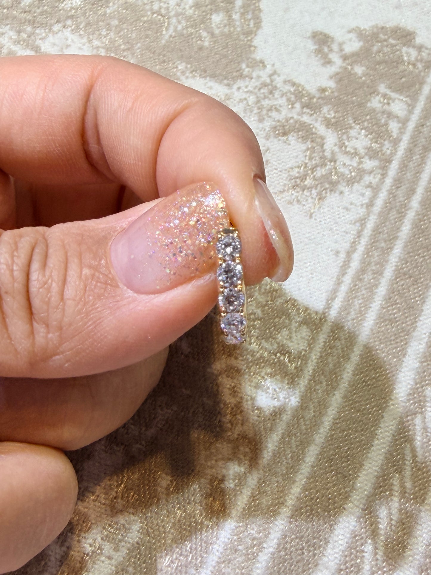 【07152フープ】10石・約0.95ct前後・3.1mm x 14.2mm