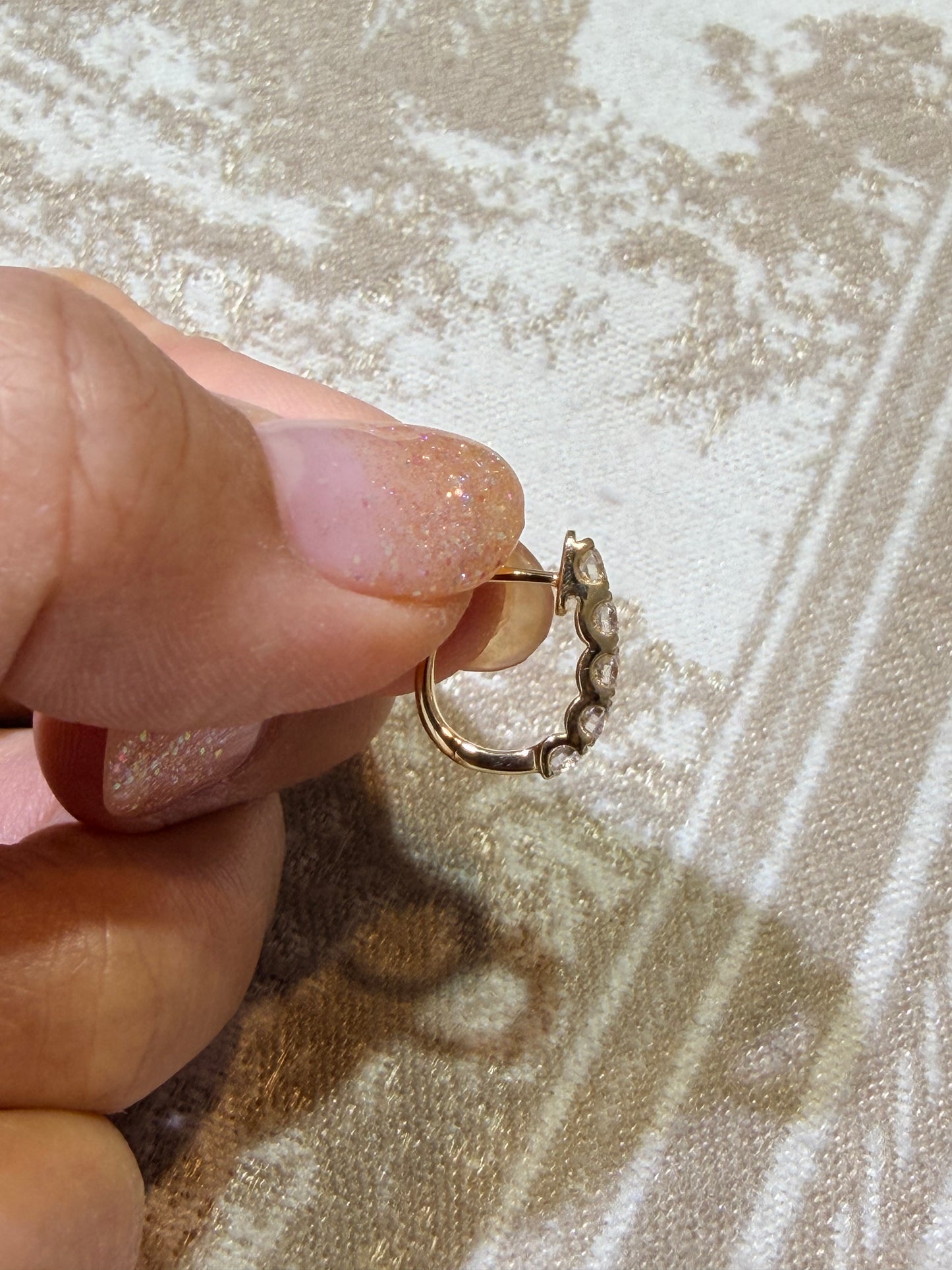 【07152フープ】10石・約0.95ct前後・3.1mm x 14.2mm