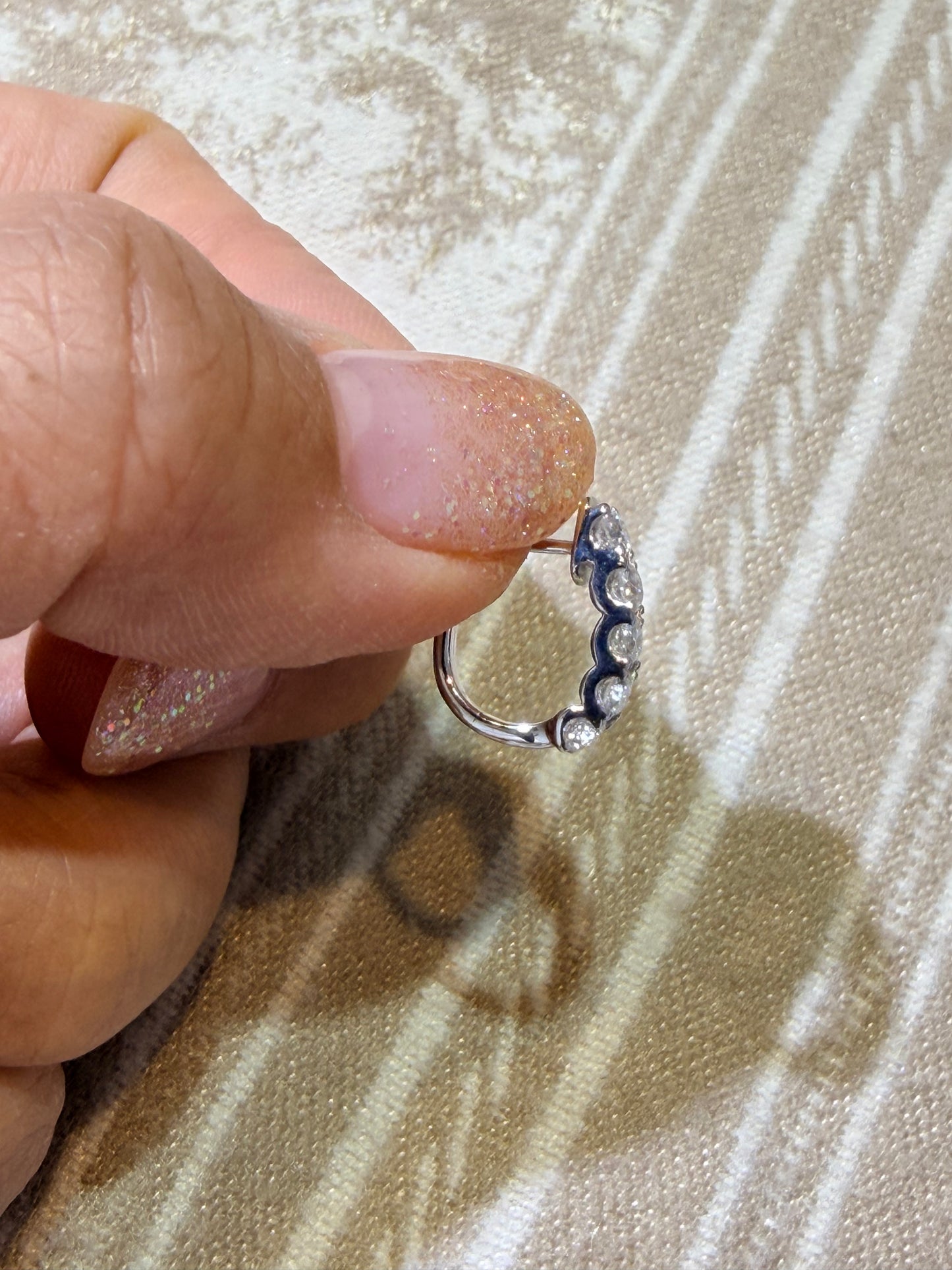 【07152フープ】10石・約0.95ct前後・3.1mm x 14.2mm