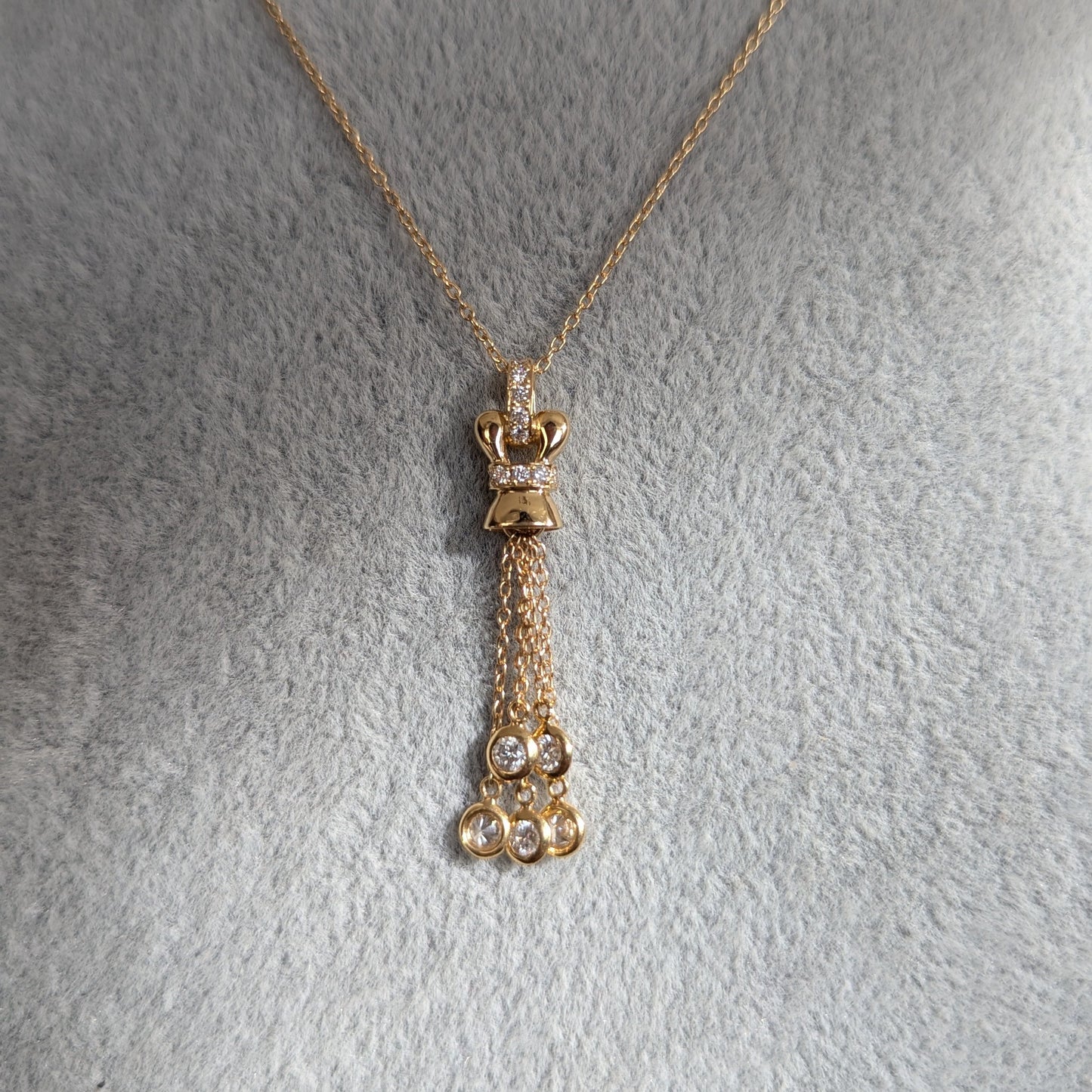 4. ダイヤモンドタッセルネックレス YG 0.33ct